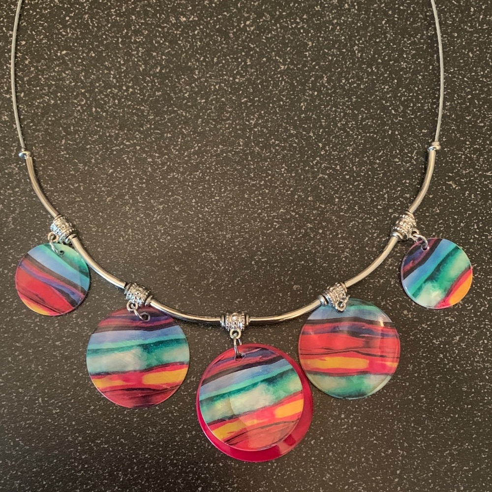 Colorful Striped Necklace - Picture 2 of 4